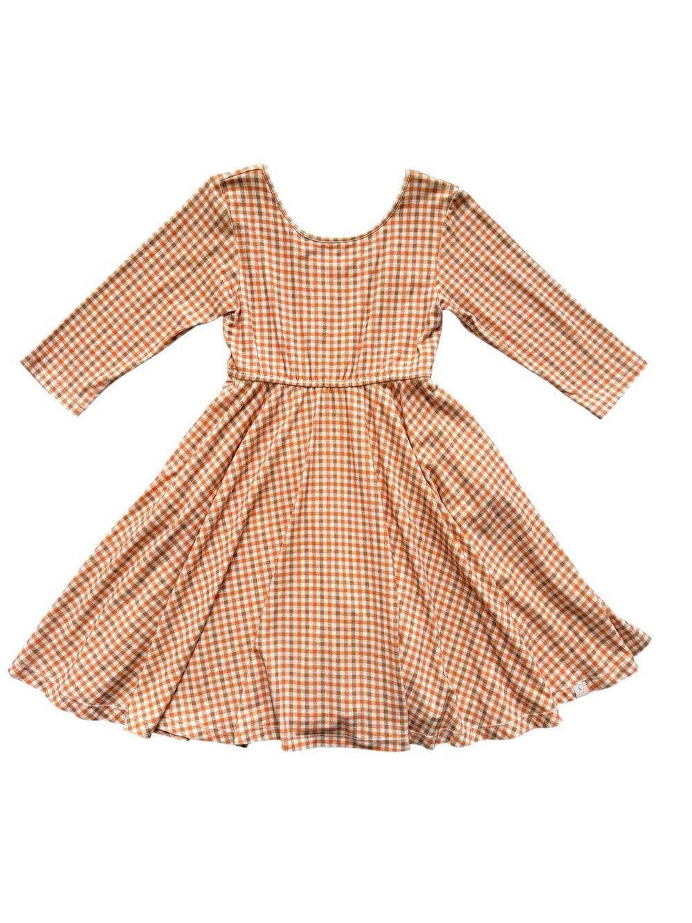 Omi Jo By Well Dressed Wolf Orange Plaid Empire Dress Size 7